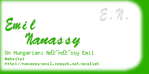 emil nanassy business card